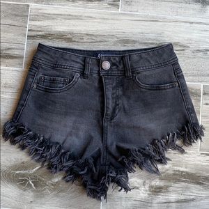 Black Denim High Waisted Shorts